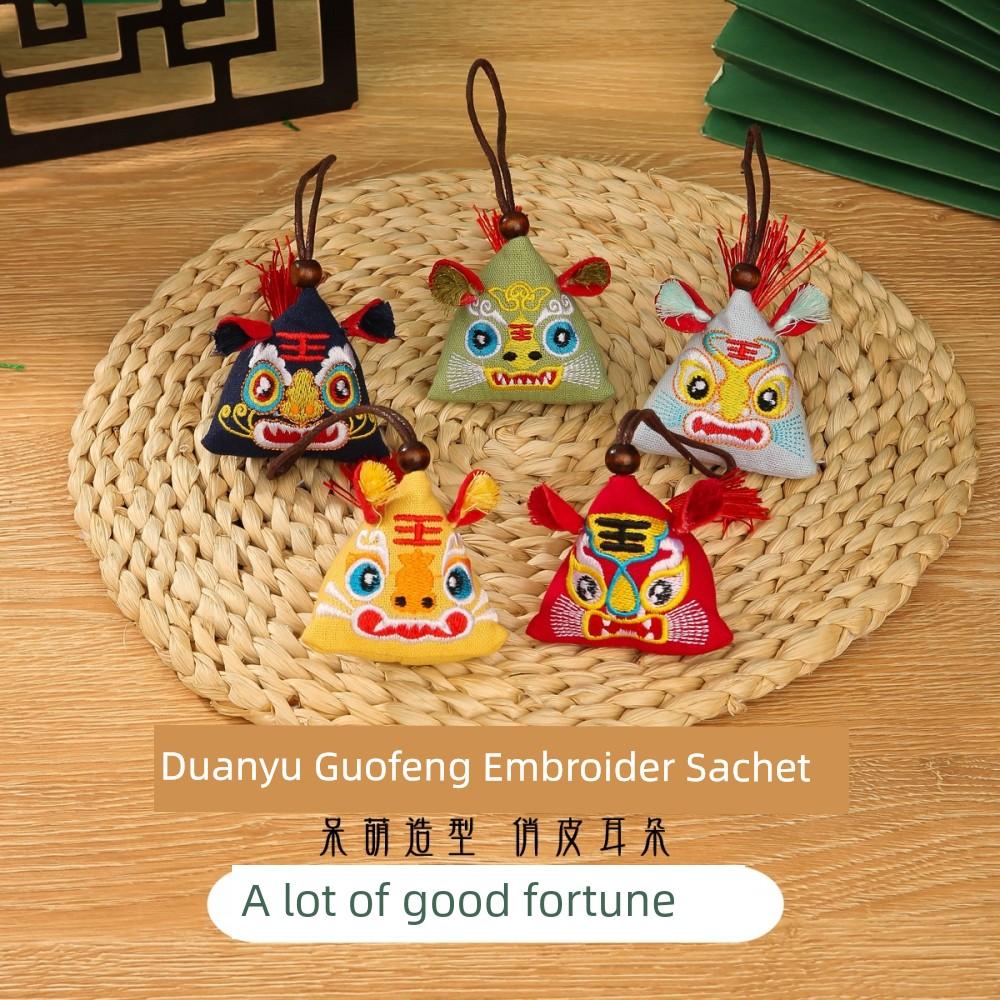 Dragon Boat Festival Sachet Embroider Perfume Bag Cotton Pouch Decoration Portable Dragon Element Sachet Bag Zodiac Package Pendant