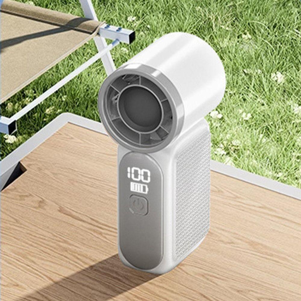 LED Display Handheld Turbo Fan 6 Gear Wind Pocket Fan Cooling Mini Portable Fan Makeup Setting