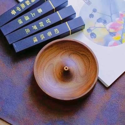 Handmade Solidwoodincense Candle Holder with Circular Tea Ceremony Incense Burner and Agalwood Tray Stand,crafted with Ingenuity