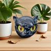 Cat Sculpture Ornament Cat Sculpture Craft Black  Figurine Resin Head Healing Stone Marble Texture Stone Resin