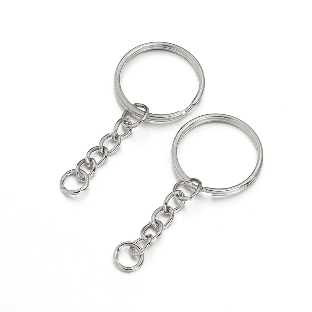 

10pcs/lot 25mm Metal Keychain Ring With Screw Eye Pin Single Ring Lobster Clasps For DIY Fashion Key Chains Jewelry Accessories