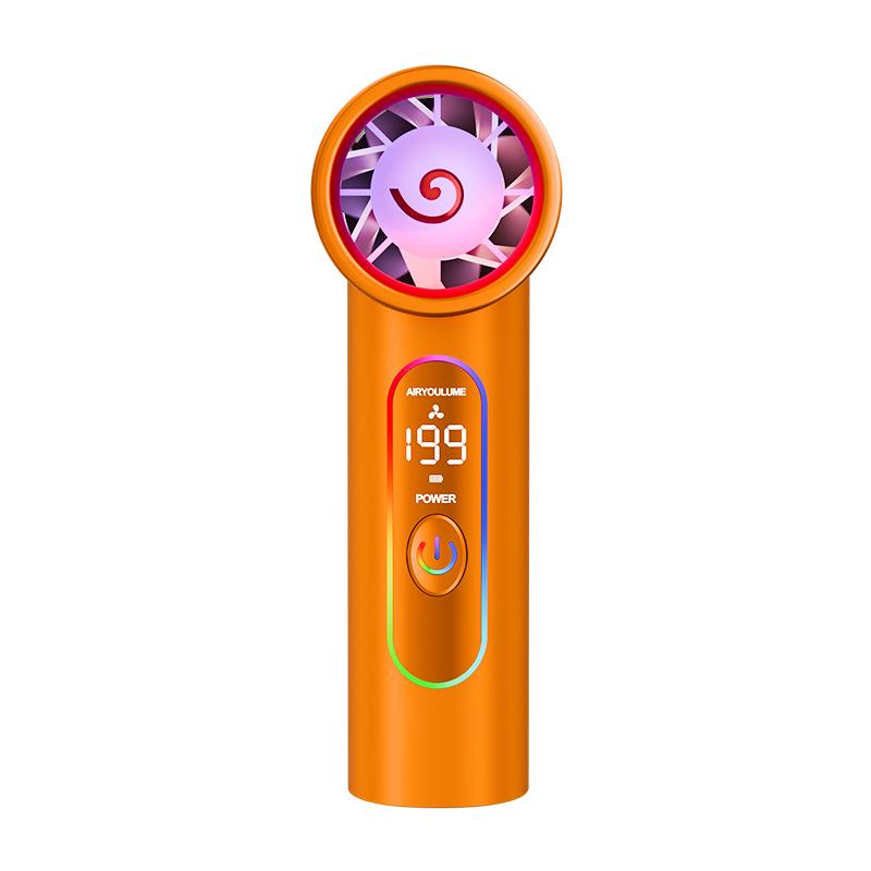 

2026 V9 Turbo High-Speed Handheld Fan with Semiconductor Cooling 48*50*120 mm помаранчевий