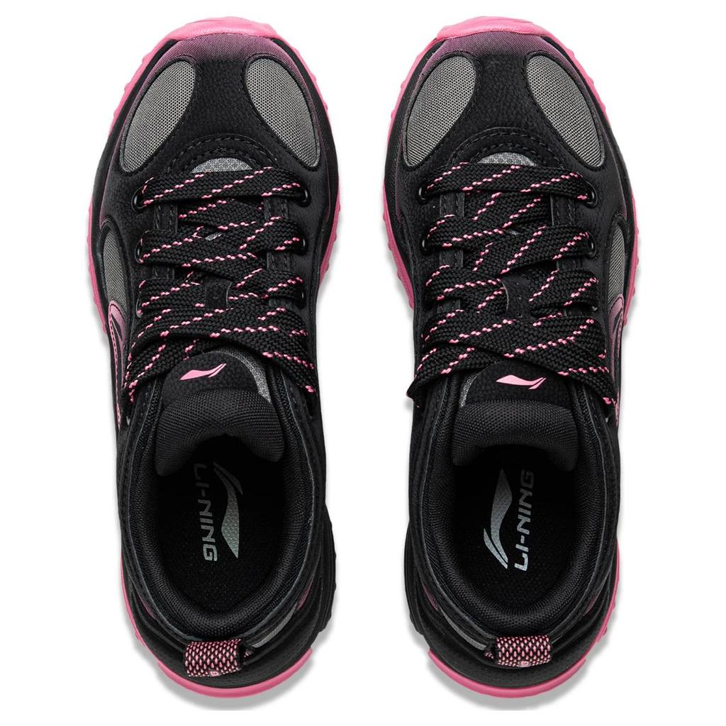 Li Ning Milkshake Soft Rebound Retro Thick Sole Shock Absorbing Wear Resistant Increased Height Low Top Casual Shoes Women sneaker AGCU404-4