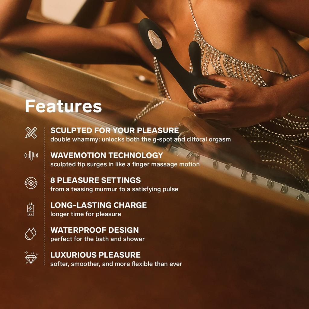 LELO SORAYA Wave Rabbit Vibe Vibrator with unique wave motion technology for sex toy for piston midnight blue - women, women, vibe,