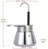 1 Tasse Italienische Moka Kanne Espressobereiter Edelstahl für Herdplatte Zuhause und Camping