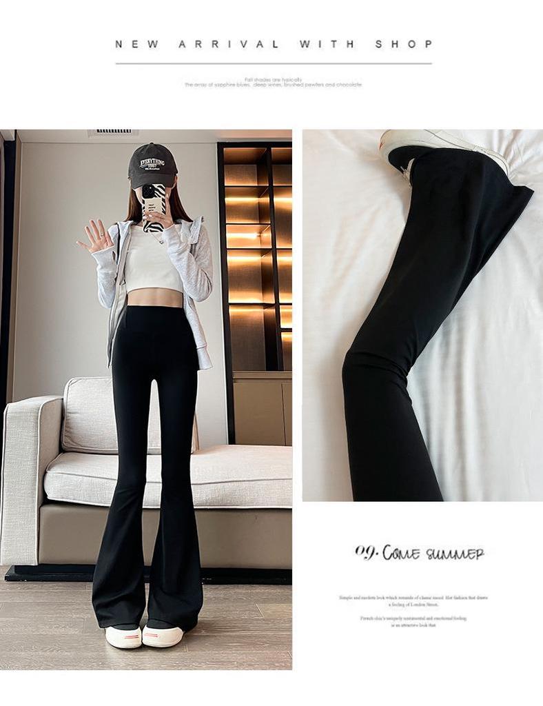 Women's High-Waist Flared Bell-Bottom Pants - Summer 2025 Style, Slim Fit, Small Size, Spring/Autumn Collection