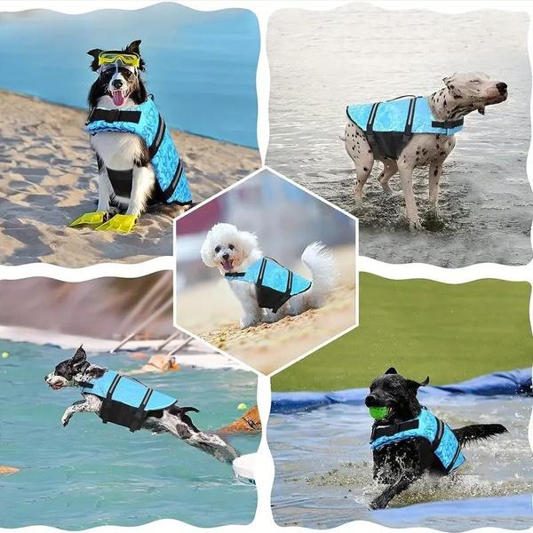 Dog Life Jacket, Reflective&Adjustable Dog Life Vests Large Float Orange Pet Swimwear,Cat Apparel Accessories For Small And Medium Dogs Swimming