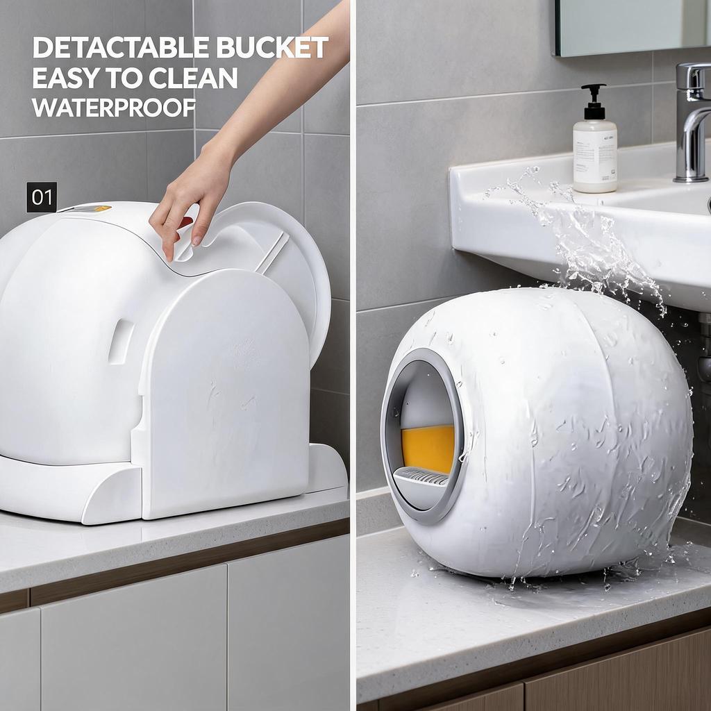 Smart Automatic Self Cleaning Cat Litter Box APP Control WiFi 65L Extra Large Enclosed Anti-Splash Odor Control Deodorizer EU Warehouse Free Shipping
