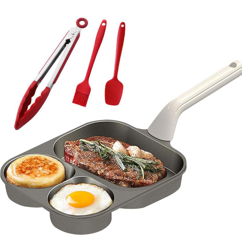 Non Stick Egg Omelette Cooker Pan Titanium Coating Versatile Breakfast Skillet for Eggs Pancakes Crepes Sandwiches Frying Pan