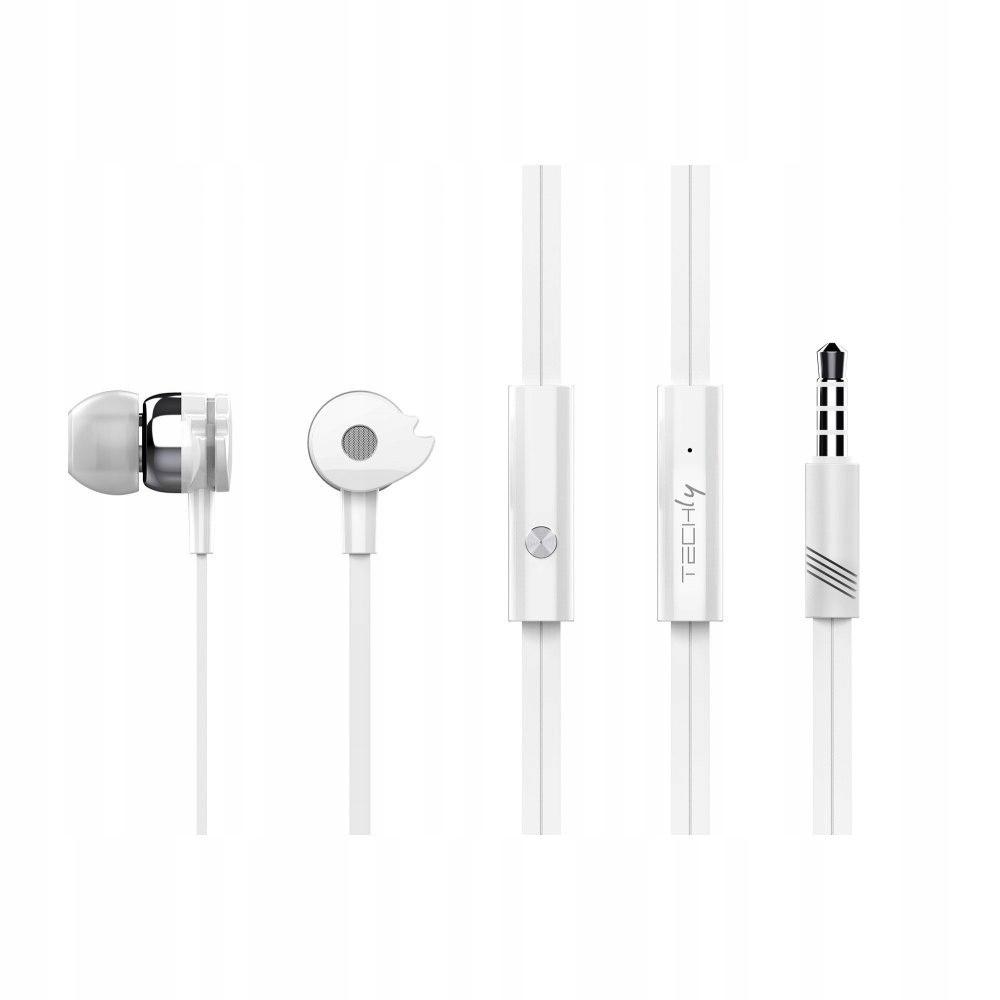 Słuchawki Z Mikrofonem Techly Stereo Douszne Białe