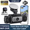 WIFI Dash Cam 4 Channel 360° Car Camera Black Box Front Left Right Rear View Car DVR Video Recorder G-Sensor 24H Parking Monitor