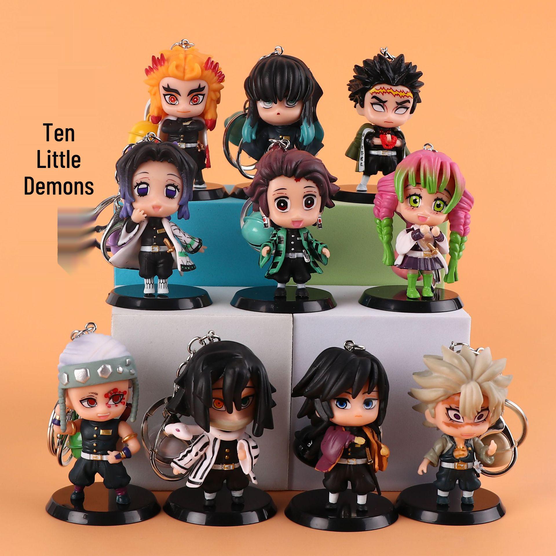 

Трендовые брелоки «Клинок, рассекающий демонов»: Мультяшные брелки для ключей от машины и подвески для сумки full set