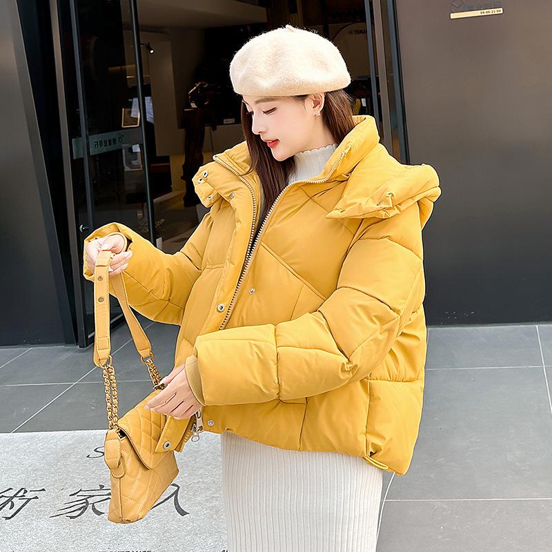 Women’s Short Hooded Windproof Thicken Warm Winter Jacket With Raglan Sleeves