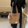 Large Capacity Tote Bag Women Commuter Handbag Solid Color Shoulder Bag