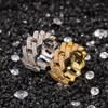Hip-Hop Kupfer Zirkon Kubanische Kette Ring Herren Nische Design Sinn Schwerindustrie Geometrisch Trendig Cool Ring