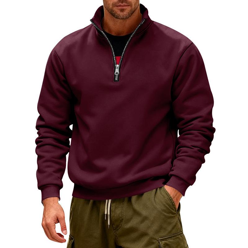 Weit geschnittenes Outdoor-Herren-Thermo-Halbzip-Stehkragen-Pullover-Sweatshirt