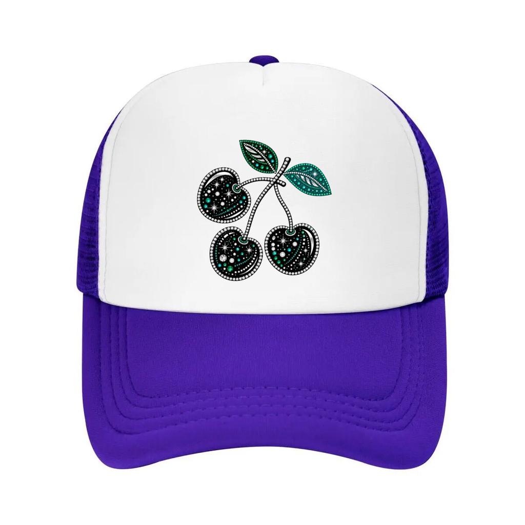 Glam Cherry Rhinestone Pop Art Mesh Baseball Cap Casual Hat Outdoor  For Womens Unisex FeUnisex