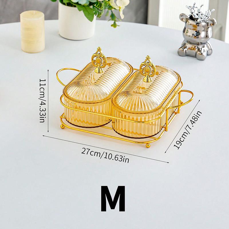 Luxurious Multi-Compartment Snack Storage: Fruit, Candy, and Pastry Dish for Living Room or Coffee Table
