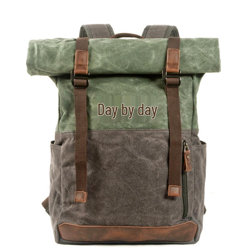 Retro Waxed Canvas Outdoor Backpack 31x13x45cm (15-22L)