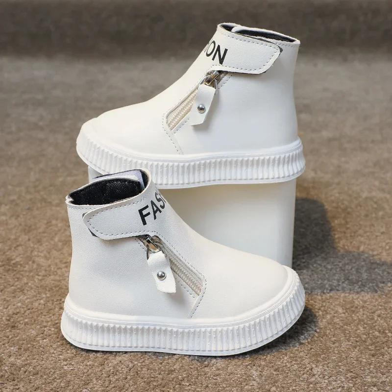 Cizme de iarnă pentru fete, pantofi sport cu toc înalt, cu fermoar lateral, antiderapanți, cizme de pluș, cizme de toamnă ... pentru fete, cizme de toamnă confortabile și versatile, casual