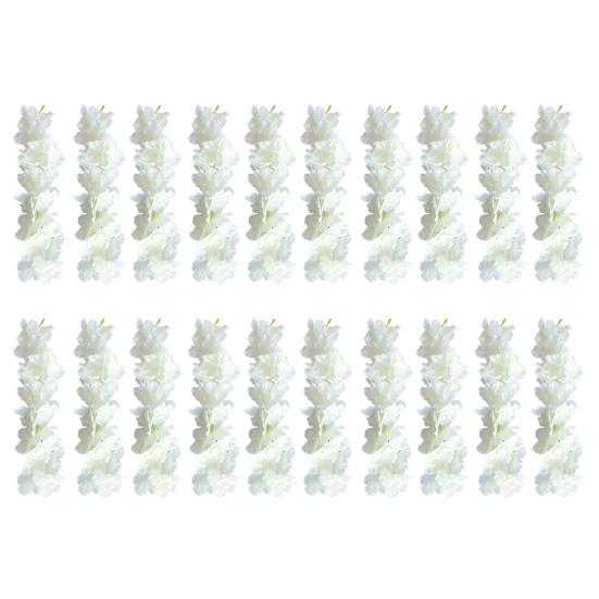 20/40Pcs 30CM Artificial Wisteria Flower Garland UV Resistant Home Wedding Party Fake Flower Garland Indoor Outdoor Hanging White Faux Bloom