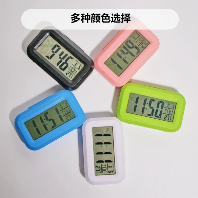 12/24h Led Digital Display Alarm Clock Home Bedside Battery Power Multifunction Snooze/Temperature Night Light Date Alarm Clock