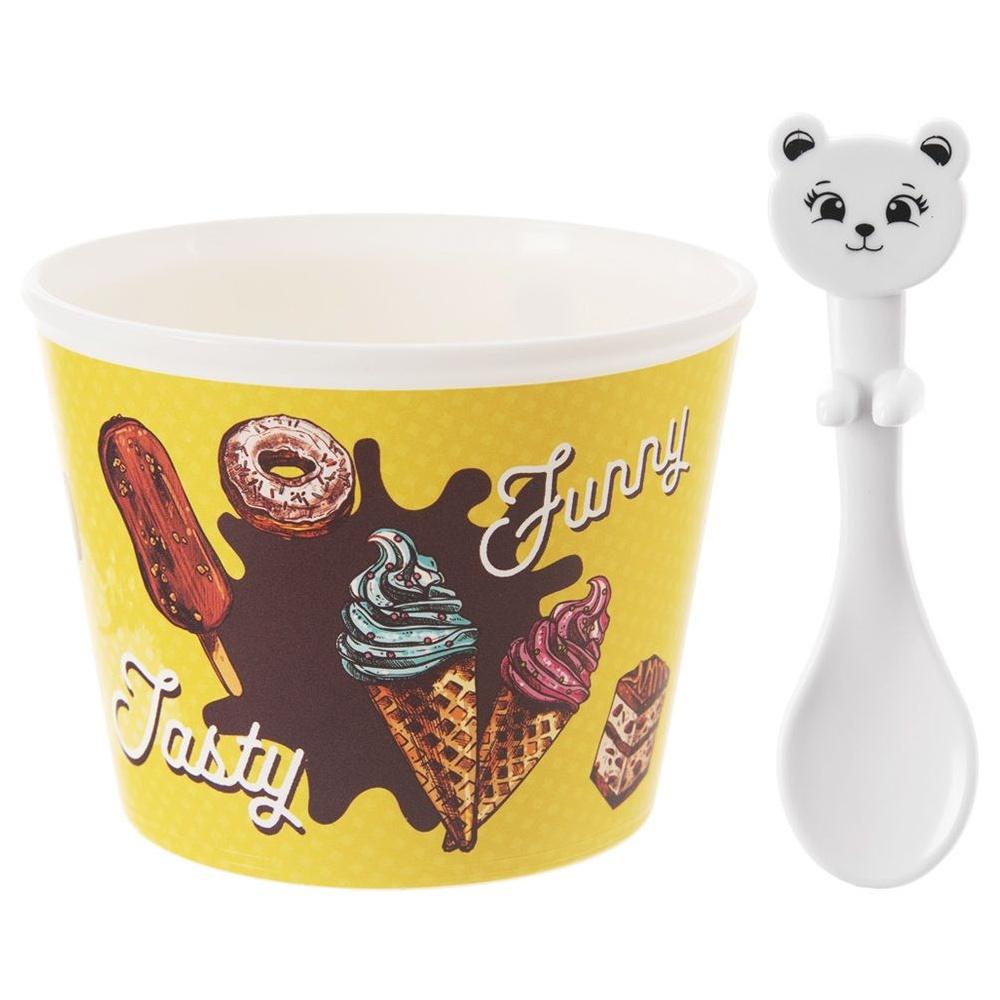 4x Ice Cream Cups with Spoons for Ice Cream Dessert Bowls for Children Set