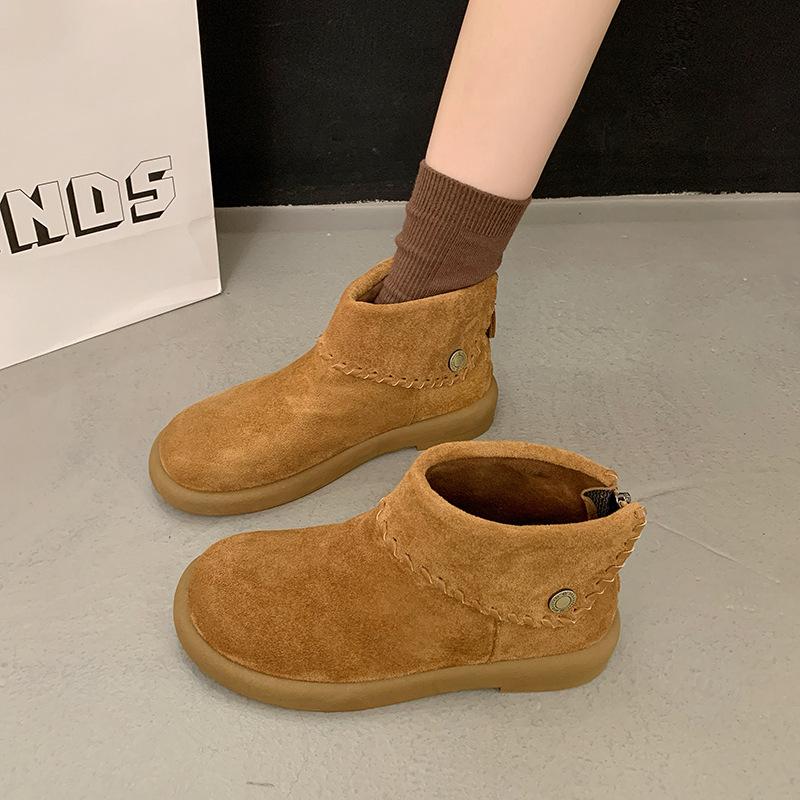 

Осень и зима новые матовые ботинки Мартина женская мода универсальные повседневные ретро задняя молния большая голова короткие ботинки 40 малиновый