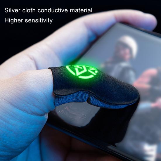 2 ks herních návleků na prsty Svítící Citlivé Vysoká elasticita Odolné proti potu Protiskluzové Dotyková obrazovka 0,3 mm Ultra tenké Rukávy pro mobilní hraní