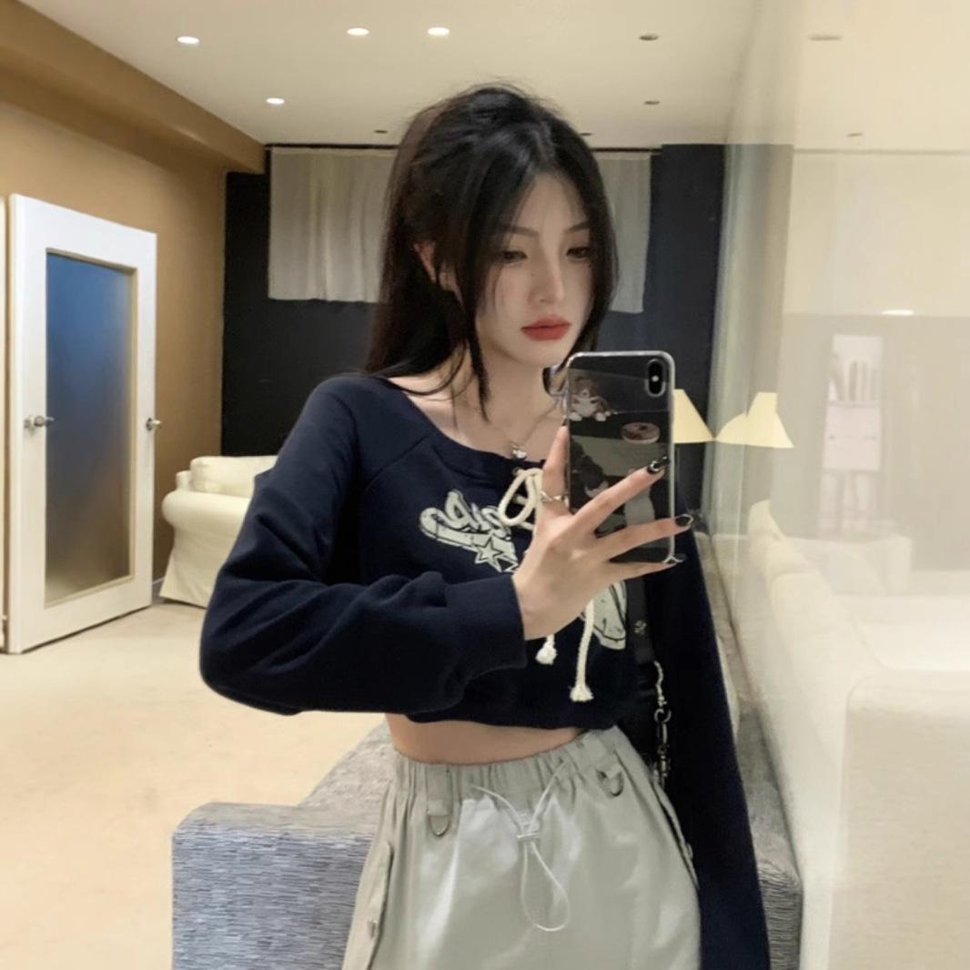

Korean Style Vintage Loose Sweatshirt for Women - Spring 2025 2XL (140-160 jin)