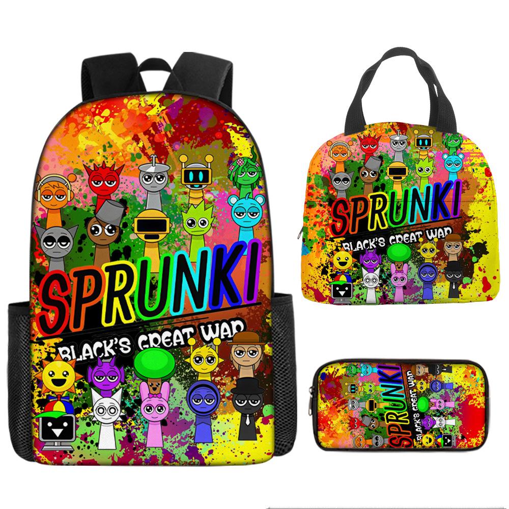 Rhythm Box Children's School Bag 1 piece minimum order new sprunki printed large-capacity campus student backpack
