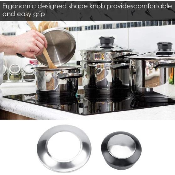 5 шт. Крышки для кастрюль и сковородок, ручка-подъемник с ручкой, термостойкие запасные части для домашней кухонной посуды, бакелит, металл, черный, серебристый