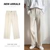 Size Mens Loose Straight Leg Dress Pants Solid Color Thin Trousers