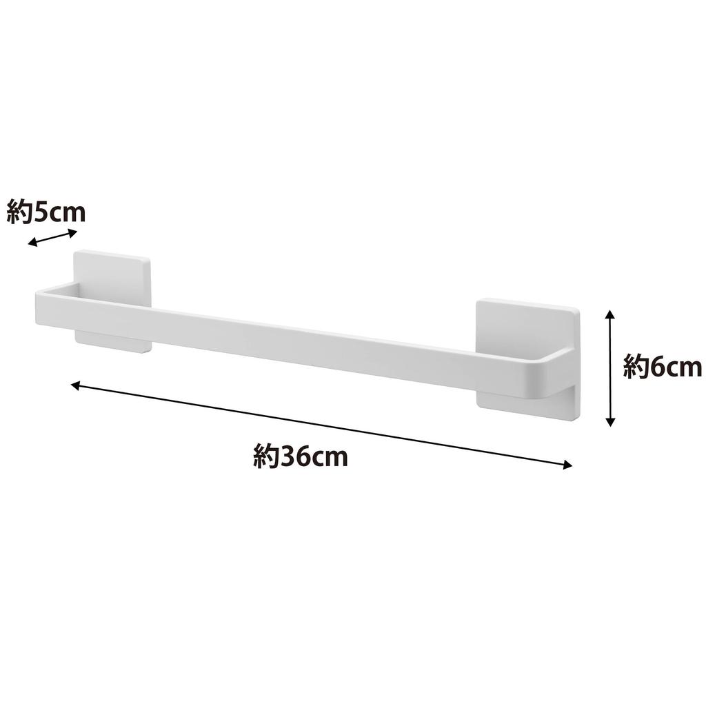 Yamazaki Towel W36 x D5 x Includes Plasterboard Easy Includes Plasterboard Tweezers and Wood Compatible with Plasterboard Walls Hanger, W36, White,