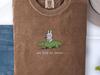 We Ride At Dawn Embroidered Comfort Colors T-Shirt: Bunny Riding Alligator with Sword - Cute Funny Fantasy Meme Unisex Tee Gift for Friends