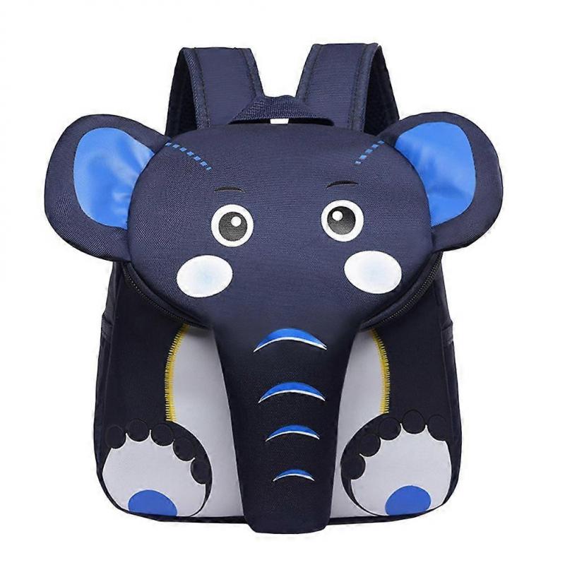 Children Cartoon Elephant Backpack Breathable School Bag Casual Backpack Toddler Kids Elephant Backpack (Dark Blue)