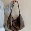 Capacity black, bag women's oblique premium soft leather new shoulder casual dumplings tote retro bag large capacity