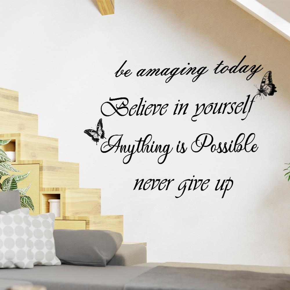 WZ9033 Inspirational English Slogan Commercial Place Home Beautification Decoration Wall Sticker