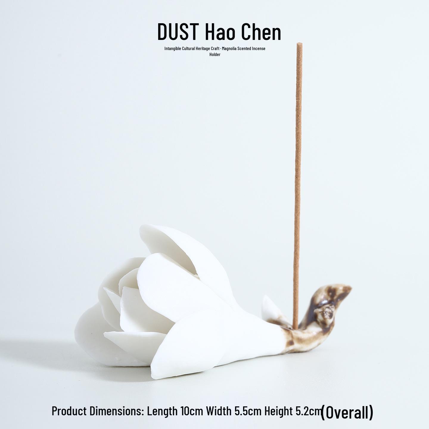 Ceramic Magnolia Zen Incense Burner for Indoor Sandalwood & Agarwood Decor