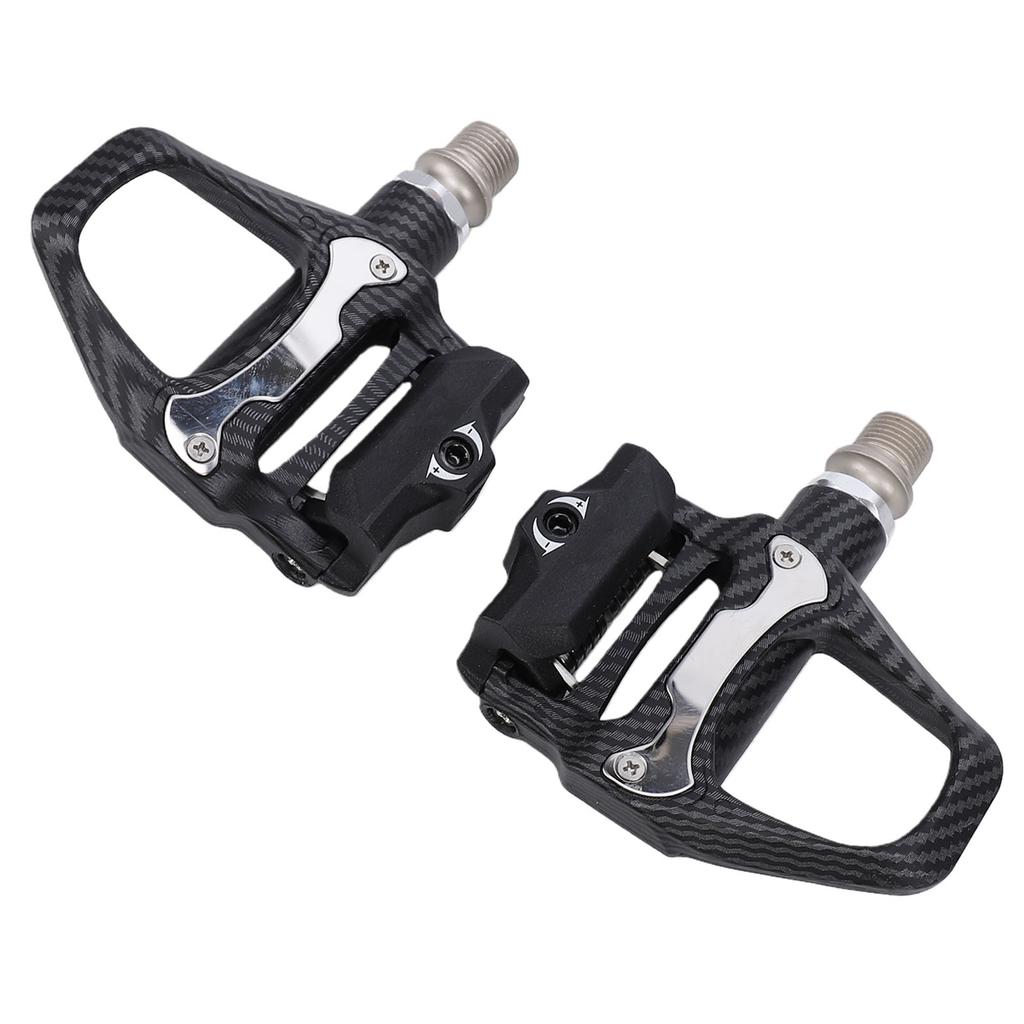 Road Bike Pedals Nylon Fiber Body CR MO Steel Axle Self Locking Clipless Pedals with Cleats for Bicycle Cycling