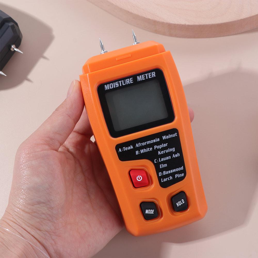 4 Measurement Modes Wood Moisture Tester Two Pins Accurate Wall Moisture Detector LCD Display 0-99.9% Timber Damp Hygrometer