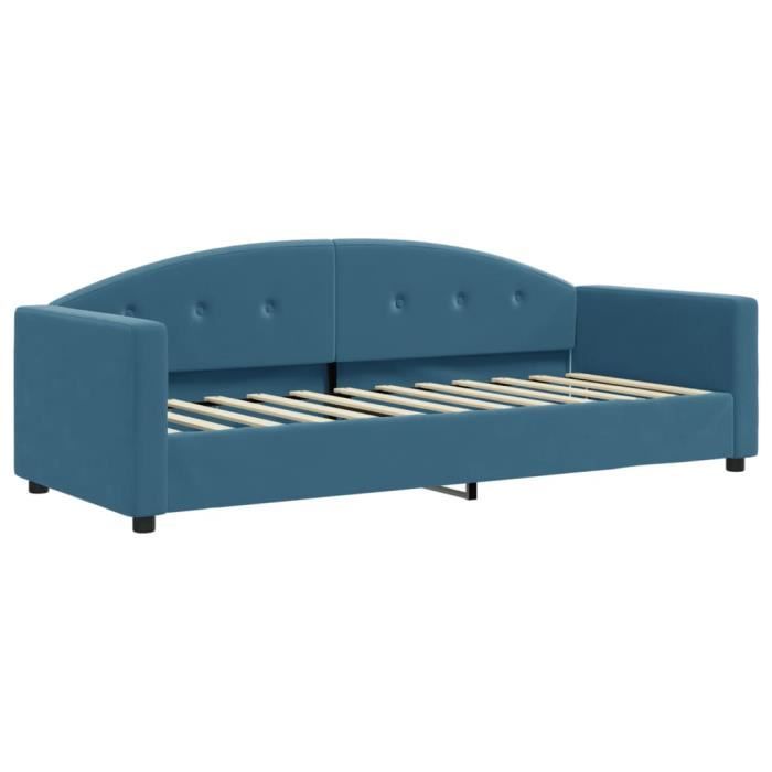VidaXL Lit de jour avec matelas bleu 80x200 cm velours 3197269