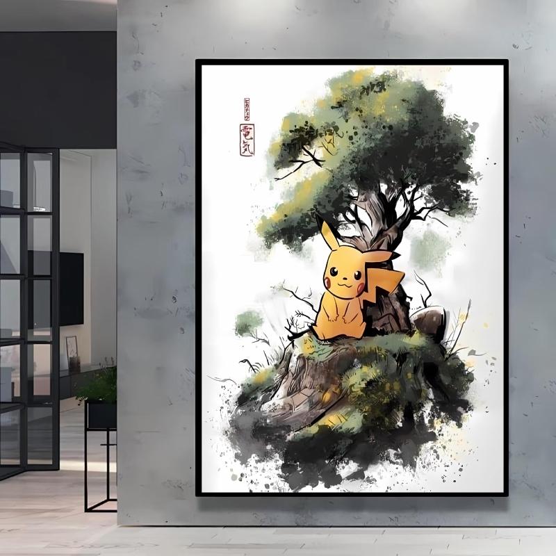 Canvas Artwork Painting Pokemon Pikachu Picture Home Decor Classic Character Images Spray Painting Home Decor Holiday Gift