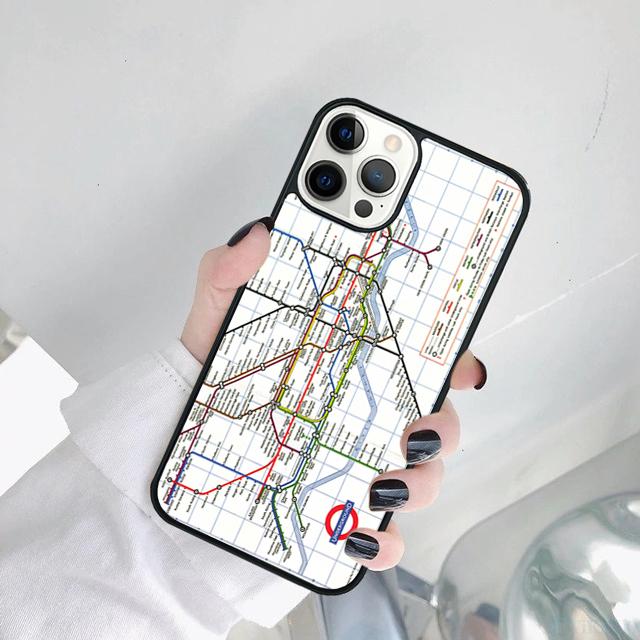 

London Underground Tube Map Phone Case Cover For iPhone 17 Air 15 Pro MAX 16 Plus 14 12 11 13 coque iPhone 12or12pro
