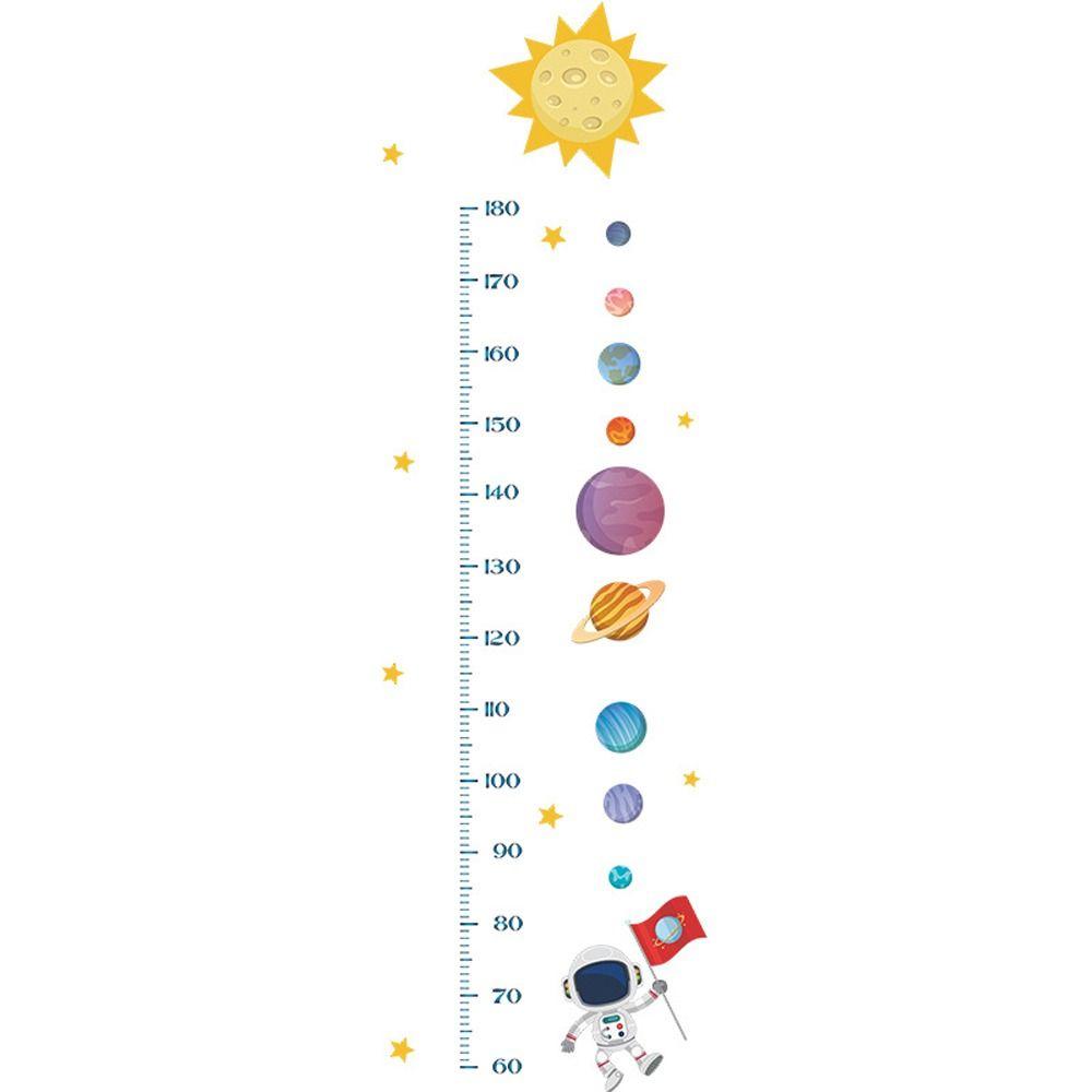 Suministros de cuidado Astronauta PVC Bebé Guardería Calcomanías de pared Habitación Pegatinas de pared Medición de altura Pegatinas de pared Regla de altura para niños