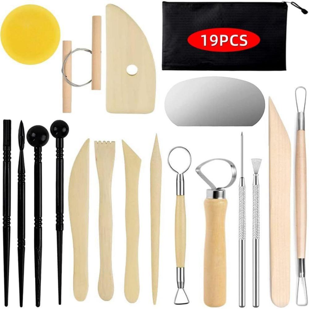 19/25/29Pcs Soft Clay Clay Sculpting Tools Kit DIY Art Pottery Tools for Beginners