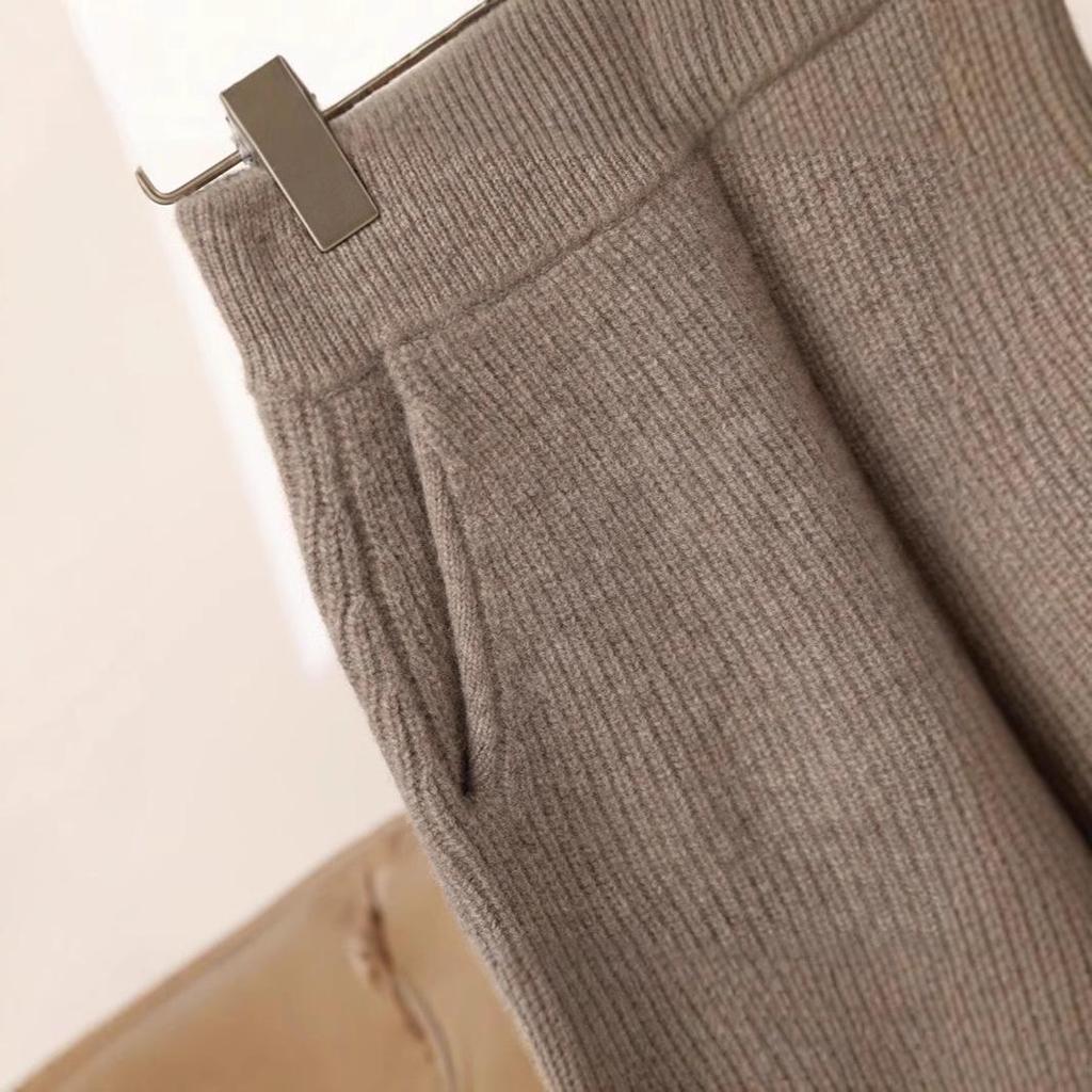 100% Wełna Szorty Damskie Casual z Wysokim Stanem w Linii A - Europejski Styl Jesienno-Zimowy