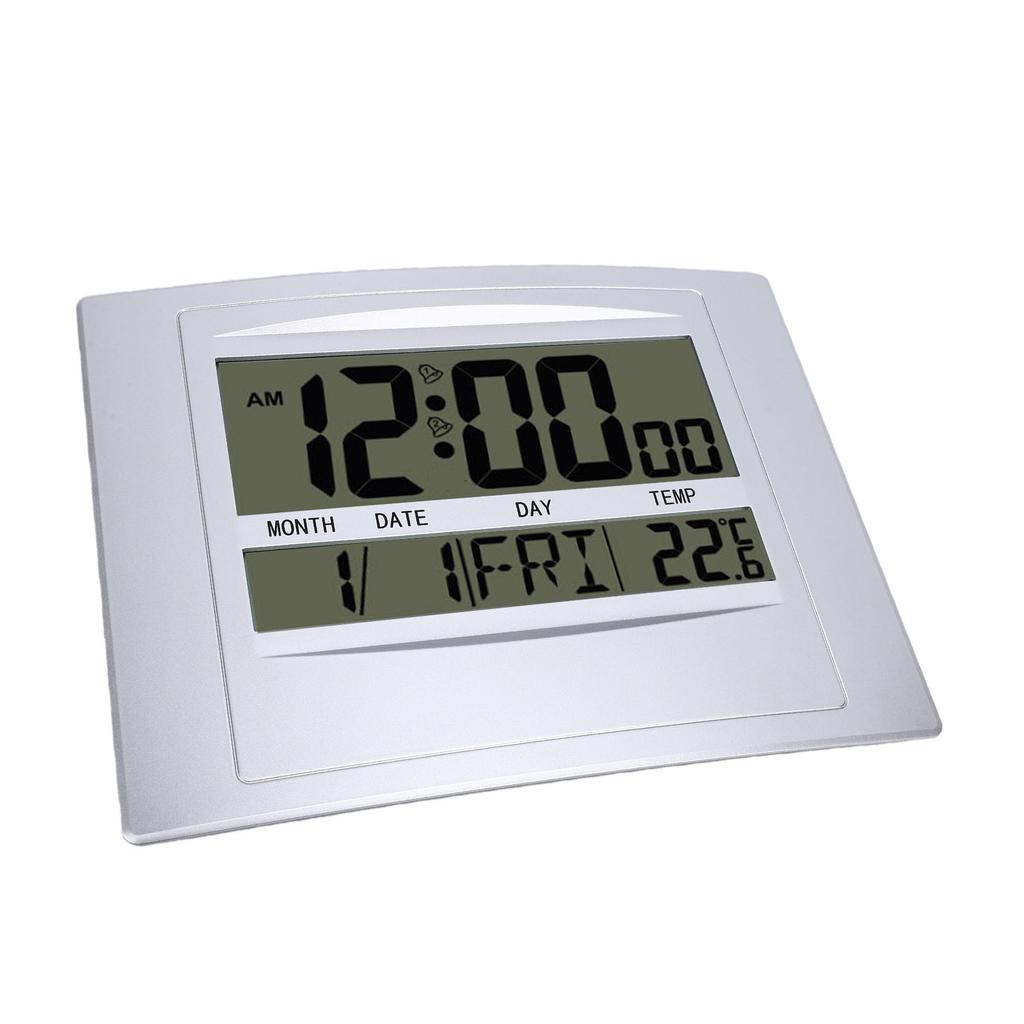 Digital Calendar Clock Large Display Electronic Temperature Meter Silent Alarm Clock for Bedroom Living Room