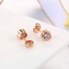 Love Earrings Zircon Micro-plated Rose Gold and White Gold Earrings Wedding Zircon Gift