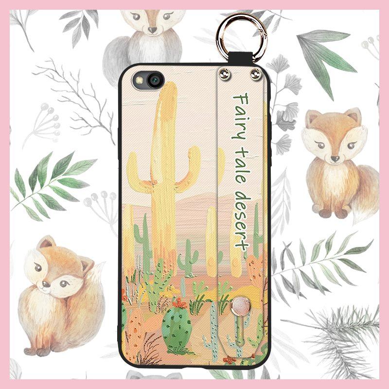 Soft Case Oil Painting Phone Case For Xiaomi Redmi GO Flower Durable Dirt-resistant Kickstand Protective Wristband Ring